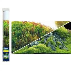 Задний фон для аквариума двухсторонний Hobby 60x30см River/Green Rocks S